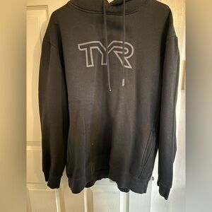 TYR logo black hooded sweatshirt size 2x